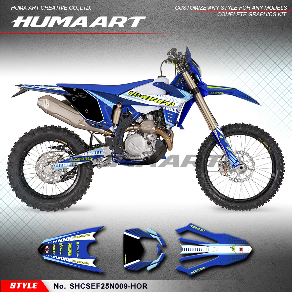 HUMAART Racing Graphics Adhesive sticker for 2025 Sherco SE 125 250 300 / SEF 250 300 450 500 Graphic Design, SHCSEF25N009-HOR