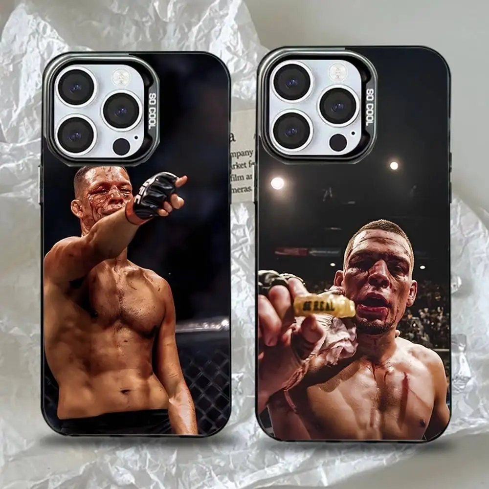 

N-Nate D-Diaz Phone Case For iPhone 16,15,14,13,12,11,Pro,Max,Plus,Mini,XS,SE Anti Fall Black Matte Hard Bumper