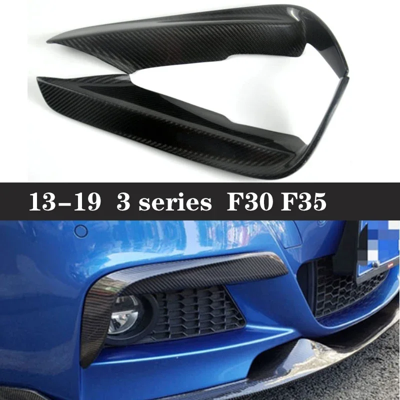 

For BMW 3 Series F30 F35 Carbon Fiber Car Front Bumper Wind knife Fog lamps Splitter Spoiler Canard Air Knife Surround Trim