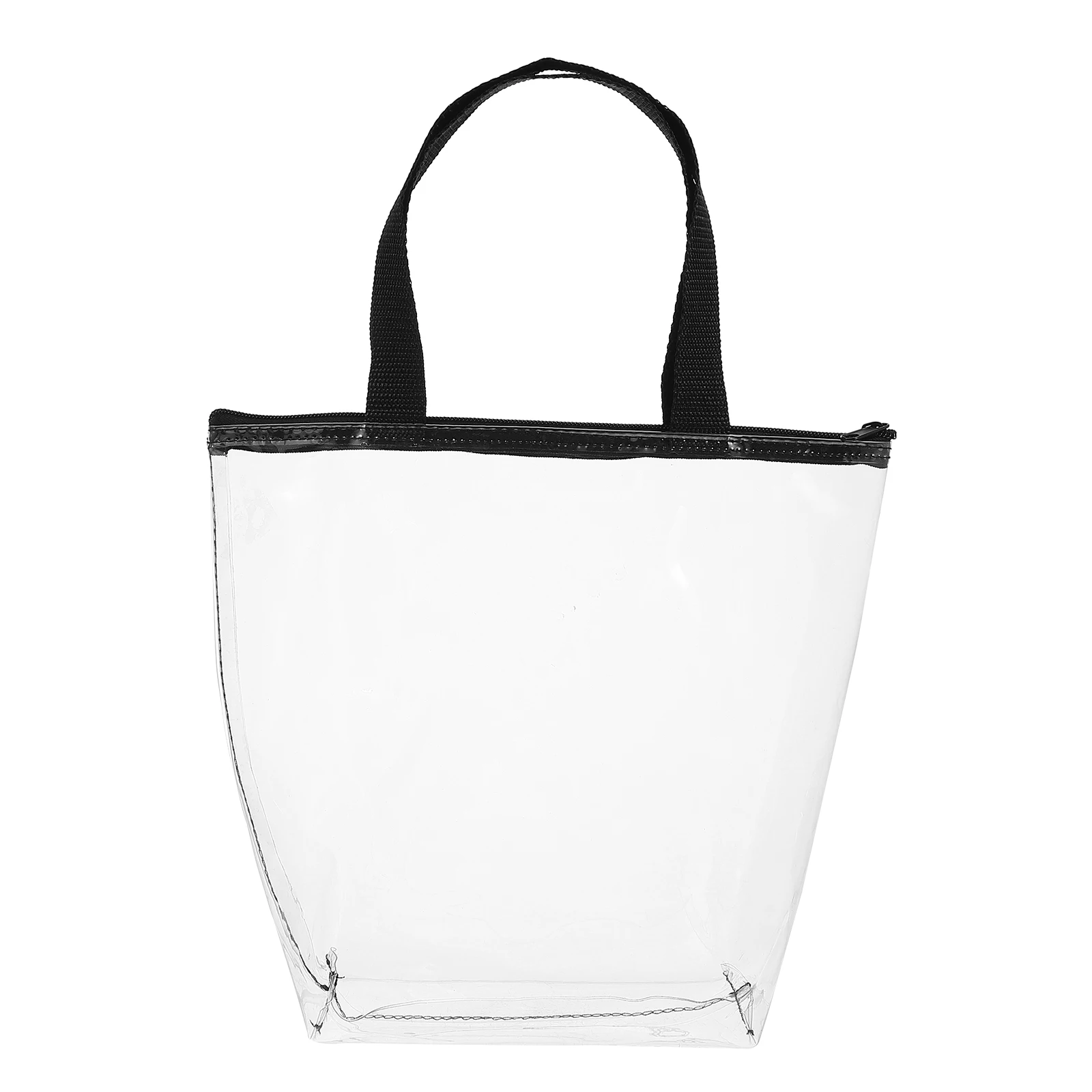 

Sturdy Pvc Handbag Large Capacity Transparent Washing Bag Travel Toiletry Storage Zipper Closure Multipurpose Makeup