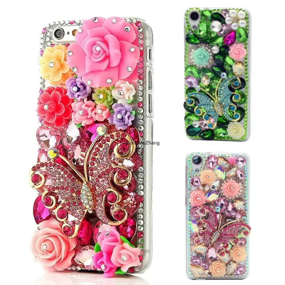 Women Custom 3D Diamond Case Bling Rhinestone Cover for IPhone 11 Pro Max 12 13 14 16 Pro Max 8 7 Plus X XR Xs Max 15 Pro Max