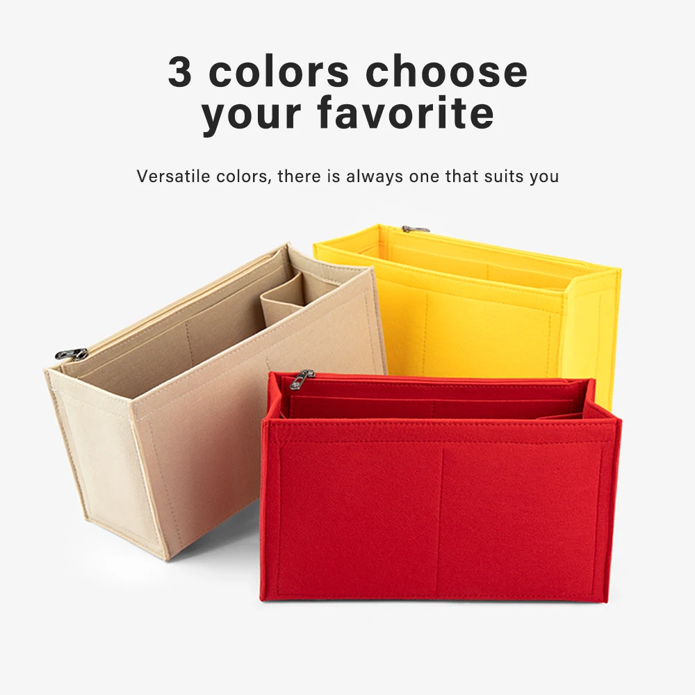 CRAZYSMITH Inner Bags For LV ONTHEGO Felt Insert Bag Makeup Handbag Organizer Purse Portable Zipper Cosmetic Bags Storage Tote