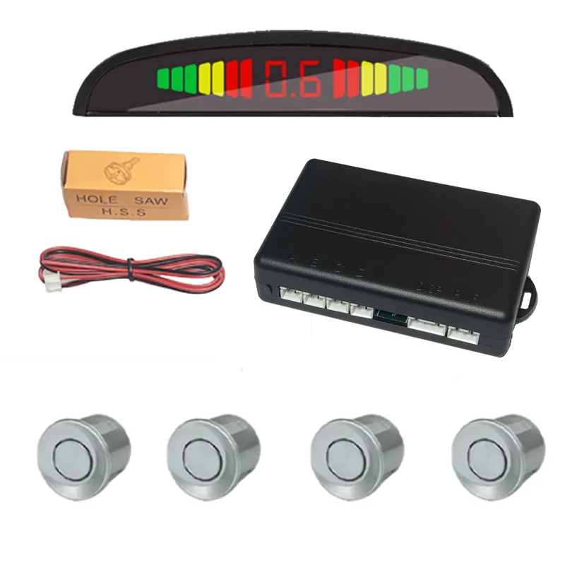 Parktronic Sensores Parking Kit Rear Car Cars Detection Sensor Alarm Systems Security Electronics Automobiles Parts Accessories