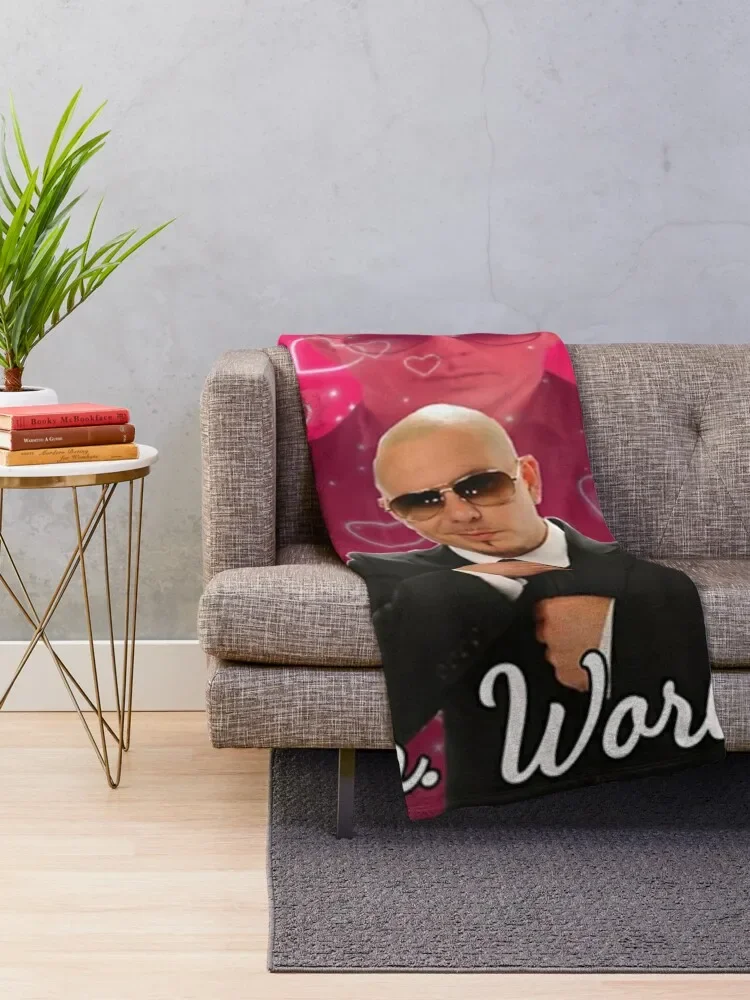 Mr Worldwide Pitbull Valentine Throw Blanket Thermal Sofa Travel Blankets