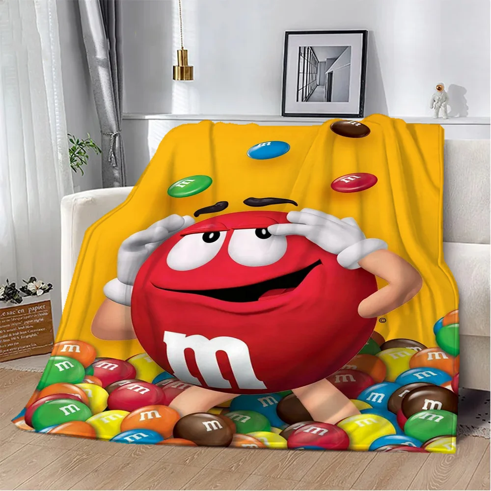 M&M\'s Home Interior Character Blanket 150x200 Custom Blankets Characters Knitted Plaid Microfiber Bedding Beach Towel Bed Throw