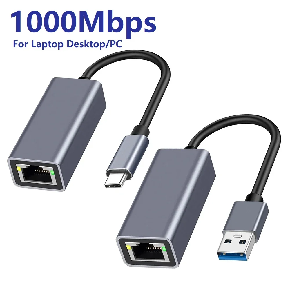 USB Type C Ethernet Adapter 100/1000Mbps USB3.0 RJ45 Network Card For MacBook PC Windows XP7 8 10 Android USB Lan Internet Cable