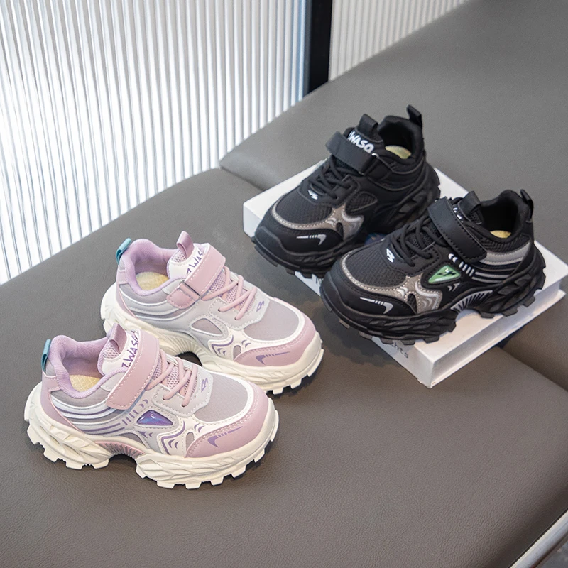 

Children Lightweight and Comfortable Casual Sneakers Thick Soft Bottom Shoes Boys Girls Mesh Breathable Sports Shoes