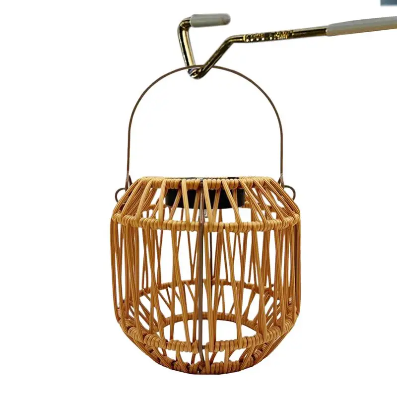 

Solar Lantern Outdoor Rattan Woven Handheld Solar Lantern Hangable Light IP65 Waterproof Garden Decoration For Patio Path