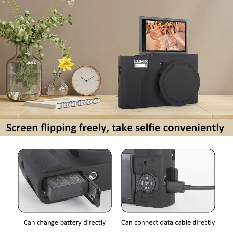 لينة سيليكون المطاط كاميرا الجسم الحال بالنسبة لباناسونيك لوميكس TZ99 DC-TZ99 ZS99 DC-ZS99 حقيبة للصدمات غطاء عدسة واقية #5