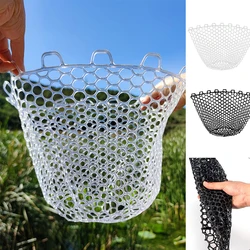30/50/60/70cm Depth Mesh Landing Net Silicone Fishing Net Head Durable Fly Fishing Replacement Mesh Net Fishing Accessory Tool