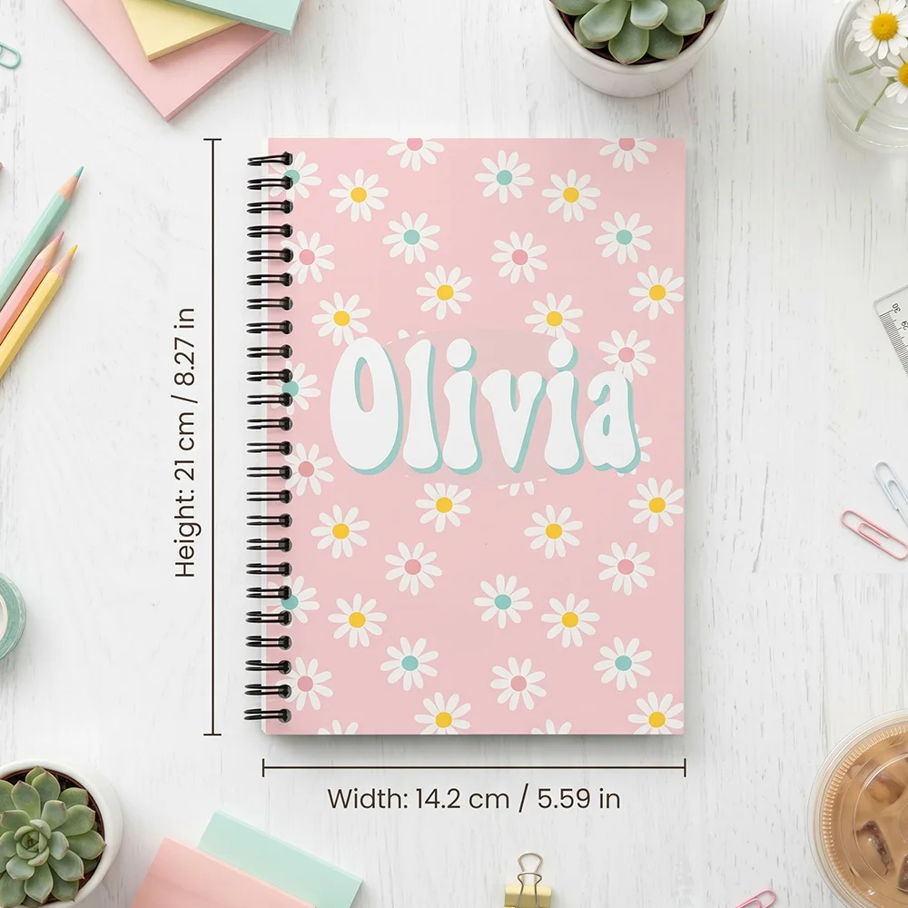 Customized Kids Back To School Spiral Journal,Personalized Name & Grade Customization,