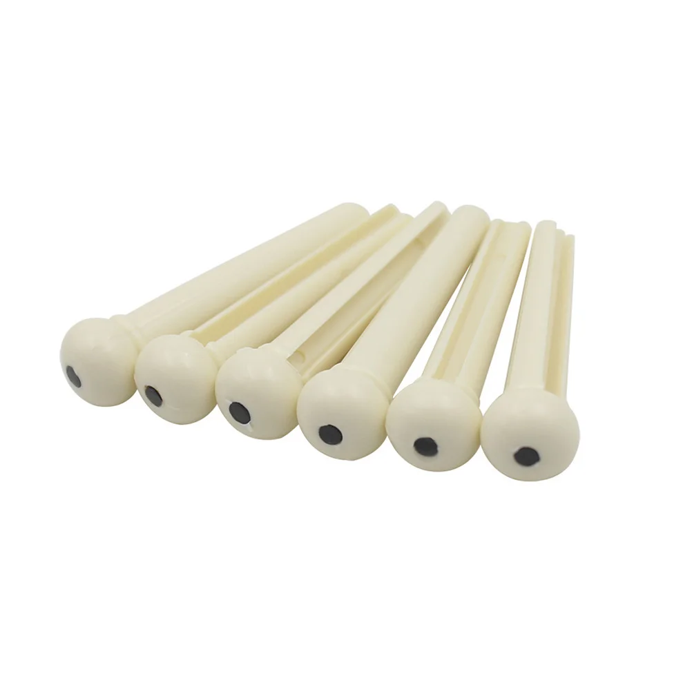 

6 Pcs Brass Tone for Acoustic Guitar Bridge Accessories Replacement Parts Clarity Sustain Brightness Fits Standard