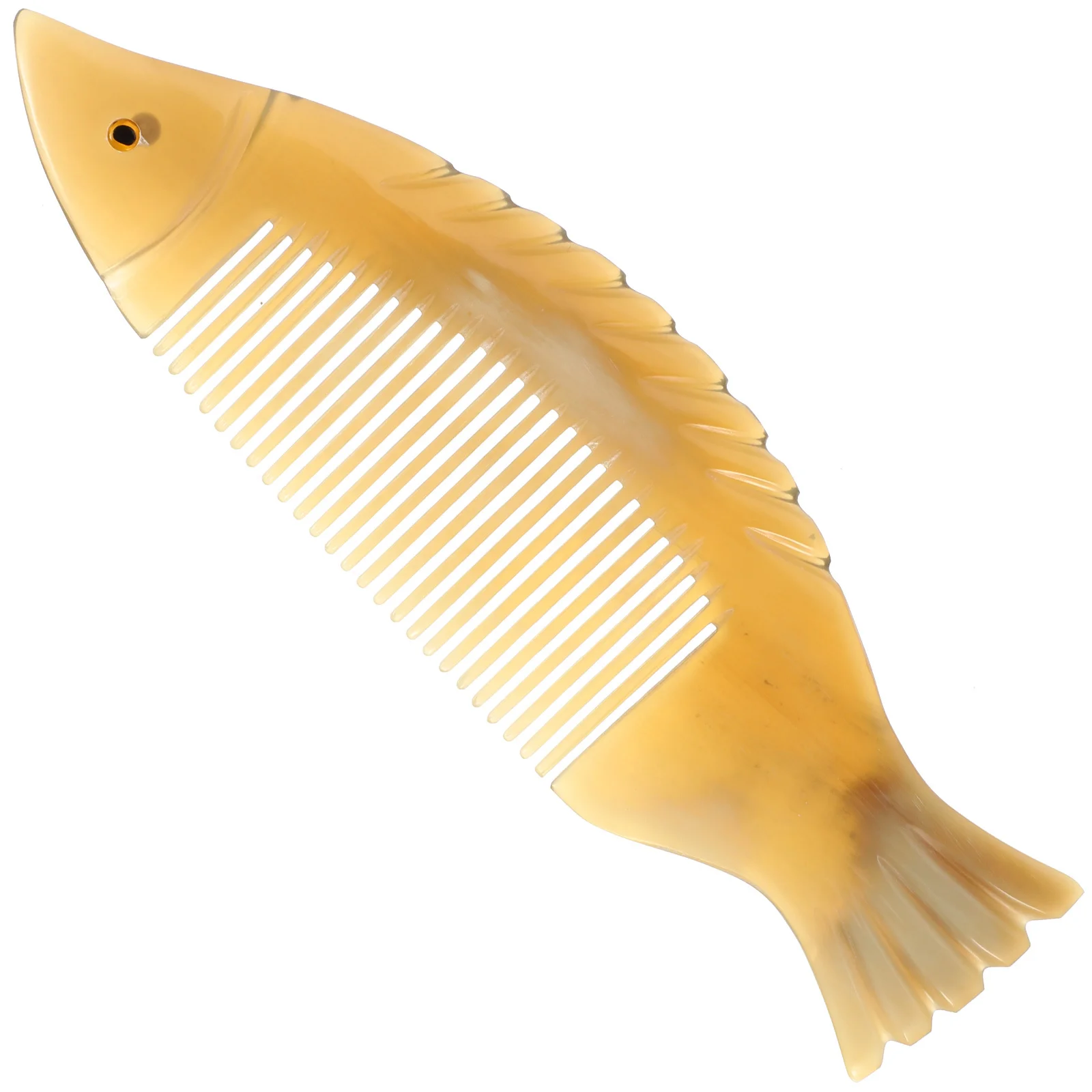 1 قطعة مشط شكل السمكة قسط المحمولة القرن مشط الشعر للنساء السلس وفك تشابك مكافحة ساكنة تصفيف الشعر أداة دائم غرامة #4