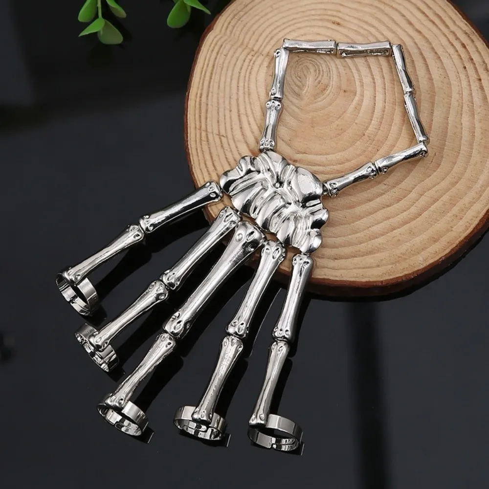 Simple With Ring Claw Bracelet Alloy Exaggerated Hand Rings Punk Jewelry Ghost Hand Skull Bracelet Boys