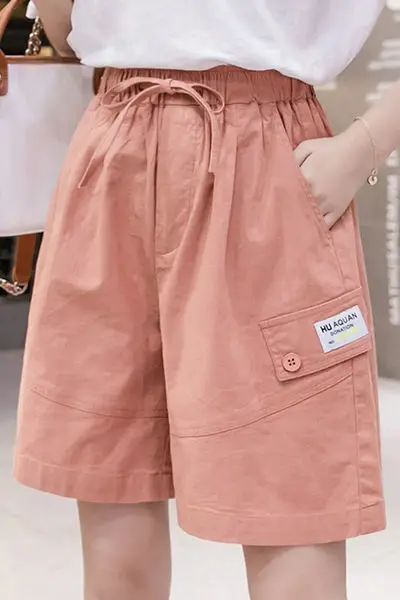 Loose Cargo Shorts for Women New 2025 Summer Korean-style Wide-leg Versatile Casual Shorts