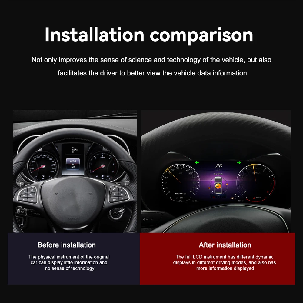 Digital Cluster für ML GL R G 2012–2015, Geschwindigkeitsmesser, LCD-Cluster, Instrumententafel, Multimedia-Player, Armaturenbrett