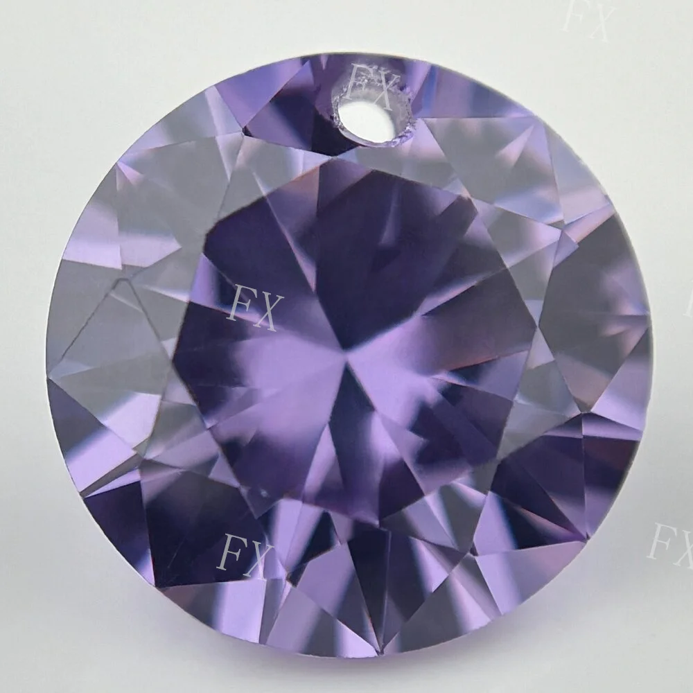 5colors 4-12mm Light Purple A Hole Cubic Zirconia Stone AAAAA Zirconia CZ stone For Jewelry DIY Stone