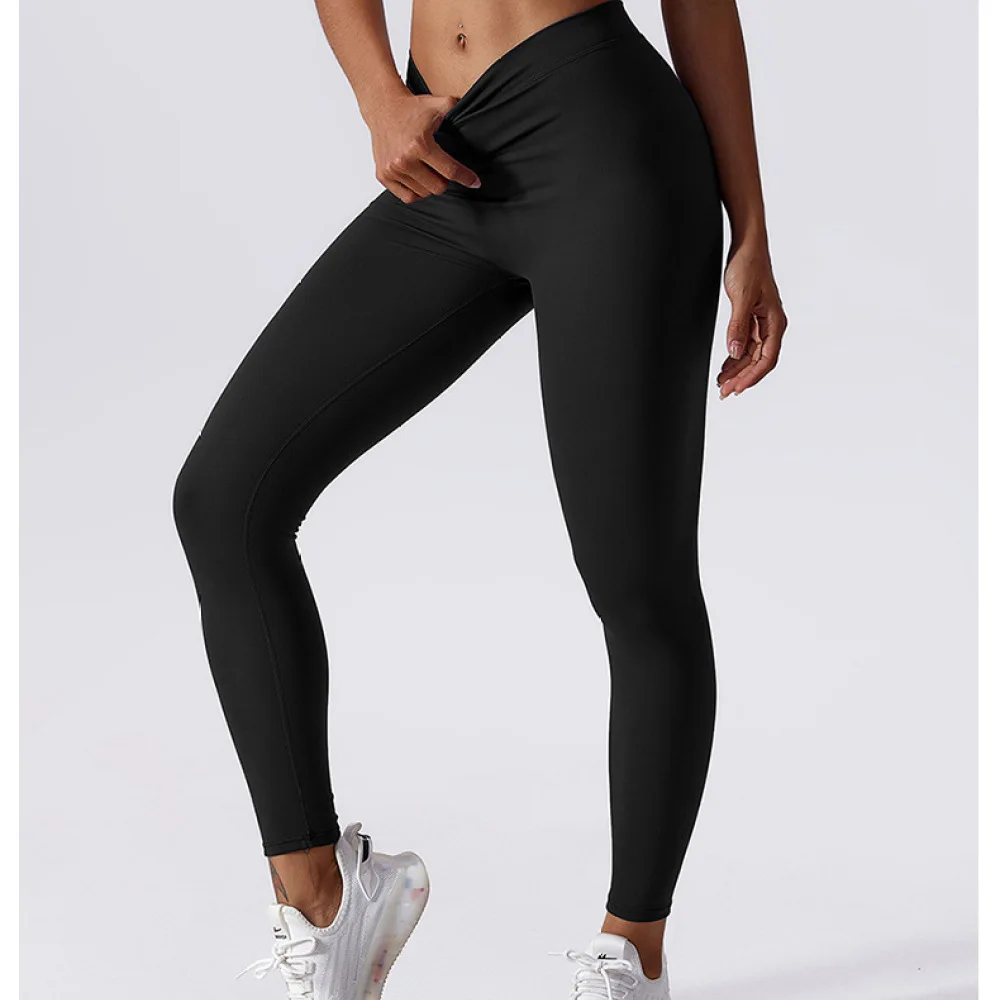 Women Yoga Pants V Shape High Waist Peach Glute Leggings Compression Fitness Workout Tights Athletic Gym Sports Sportswear
