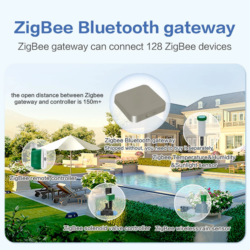 

Tuya ZigBee Watering Timer Drip Irrigation Controller Automatic Garden Watering System APP Control Compatible with Amazon Alexa