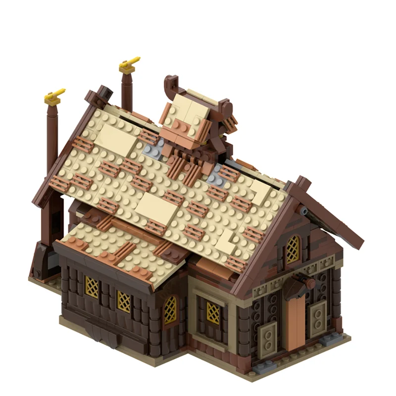 MOC Meduseld-Ensembles de blocs de construction pour enfants, matiques, maison de film, appartement, cour, briques de point de construction, bricolage, jouets créatifs, cadeau