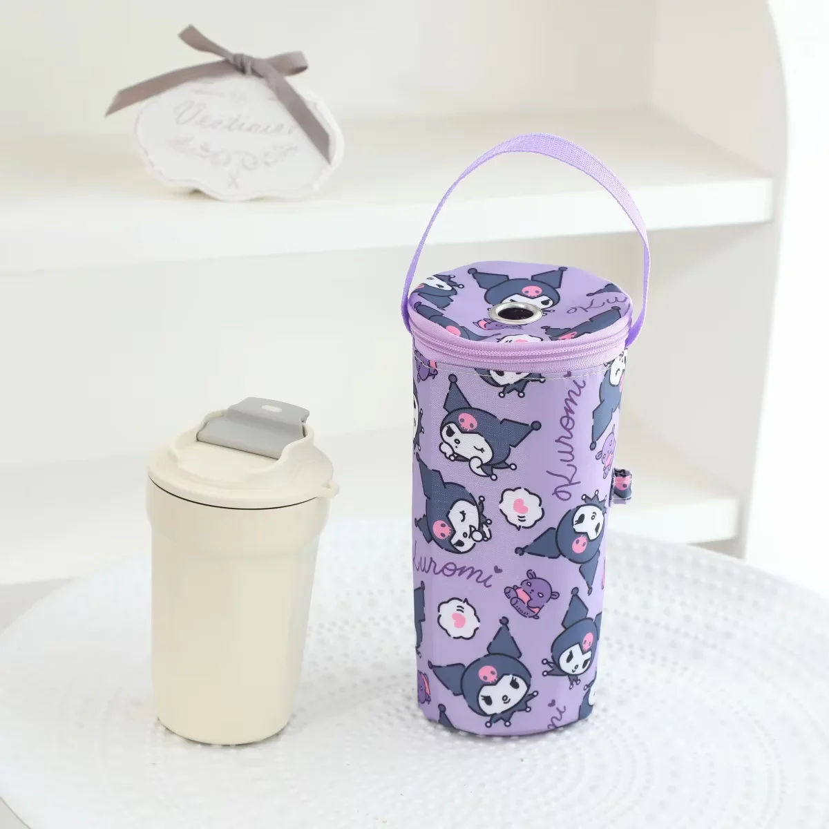 New Hello Kitty Portable Milk Tea Tote Bag Heat Preservation Bag Eco-friendly Handbag Carrying Insulated Cup Cover Handheld Bag view 3