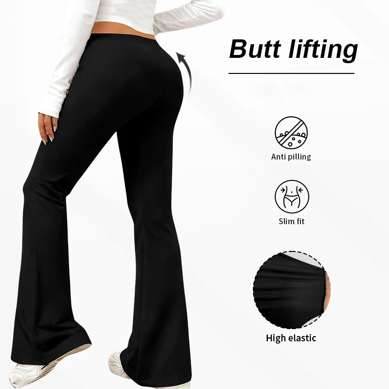 Umstandsmode Yoga-Leggings mit hoher Taille, Po-Lifting, Schlaghosen, lässige Mode, Hosen für schwangere Frauen