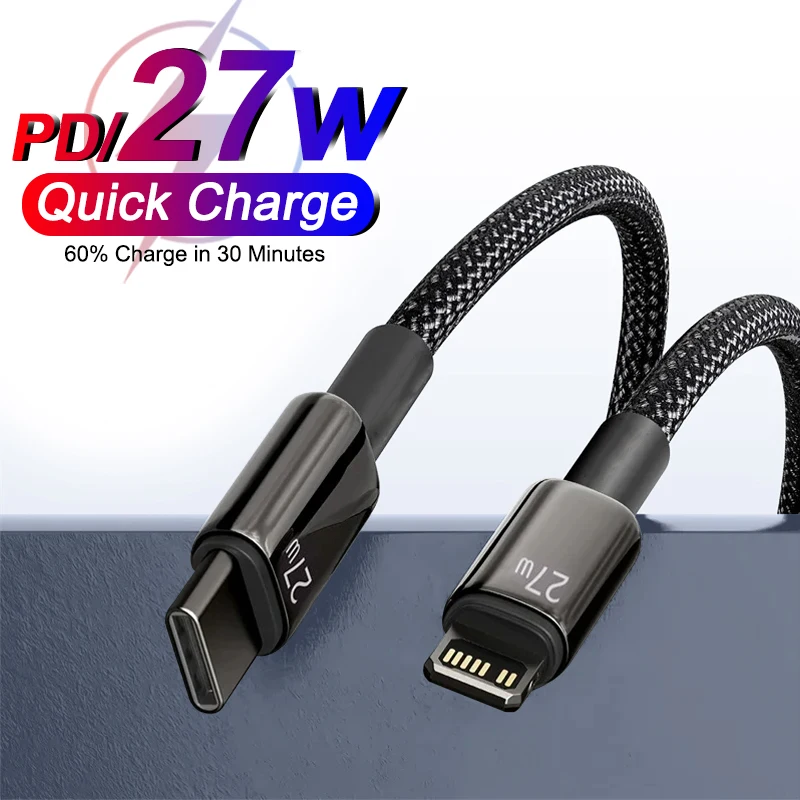كابل شاحن USB C لهاتف أبل آيفون 14 13 12 11 برو ماكس كابل USB شحن سريع لهاتف آيفون X XR 8 USB نوع C إلى كابل البرق