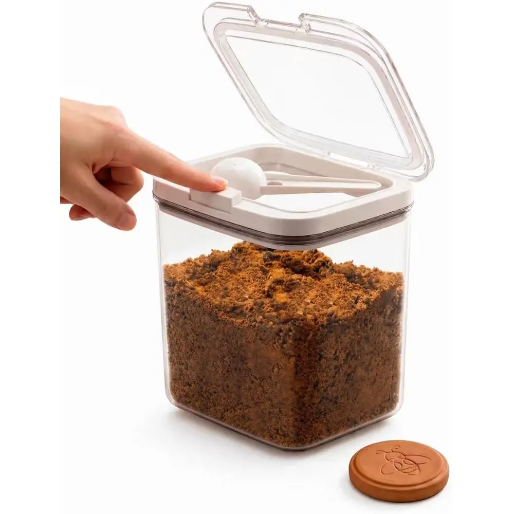 

Герметичный контейнер для хранения коричневого сахара объемом 2 кварты с терракотовым диском и встроенной ложкой