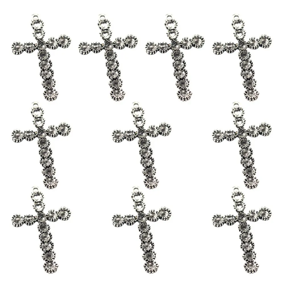 

Набор из 10 подвесок-крестиков из сплава, стильный, простой дизайн, для рукоделия, украшений, ожерелий, браслетов, цепочек для свитеров