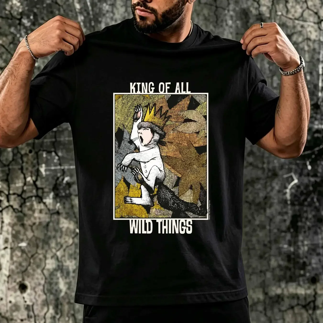 washed T Shirt Where The Wild Things Are King Of All Licensed Adult vintage Washed graphic Stylish Slightly designer clothes