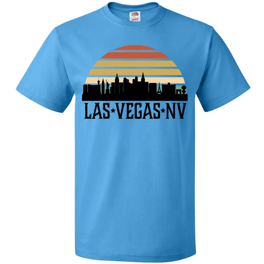 Las Vegas Nevada Skyline Retro T-Shirt Cities Trip Mens Adult Clothing Unisex T-shirtsCotton Luxury Brand Vintage Oversized