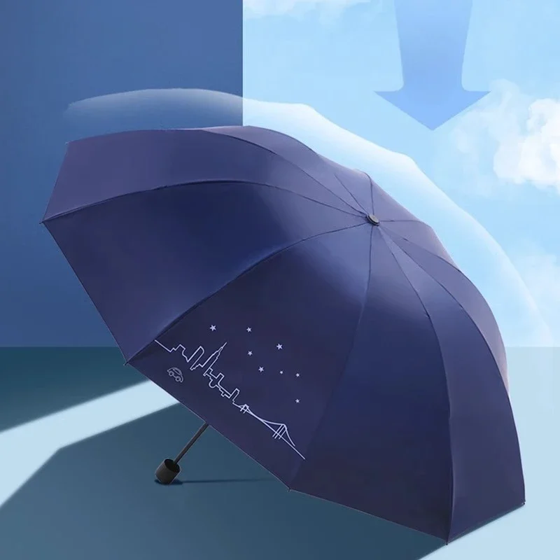 Lightweight Folding Sun Rain Umbrella UV Protection Portable Dual Purpose Parasol for Men Women Travel Commute Daily Use 접이식 우산