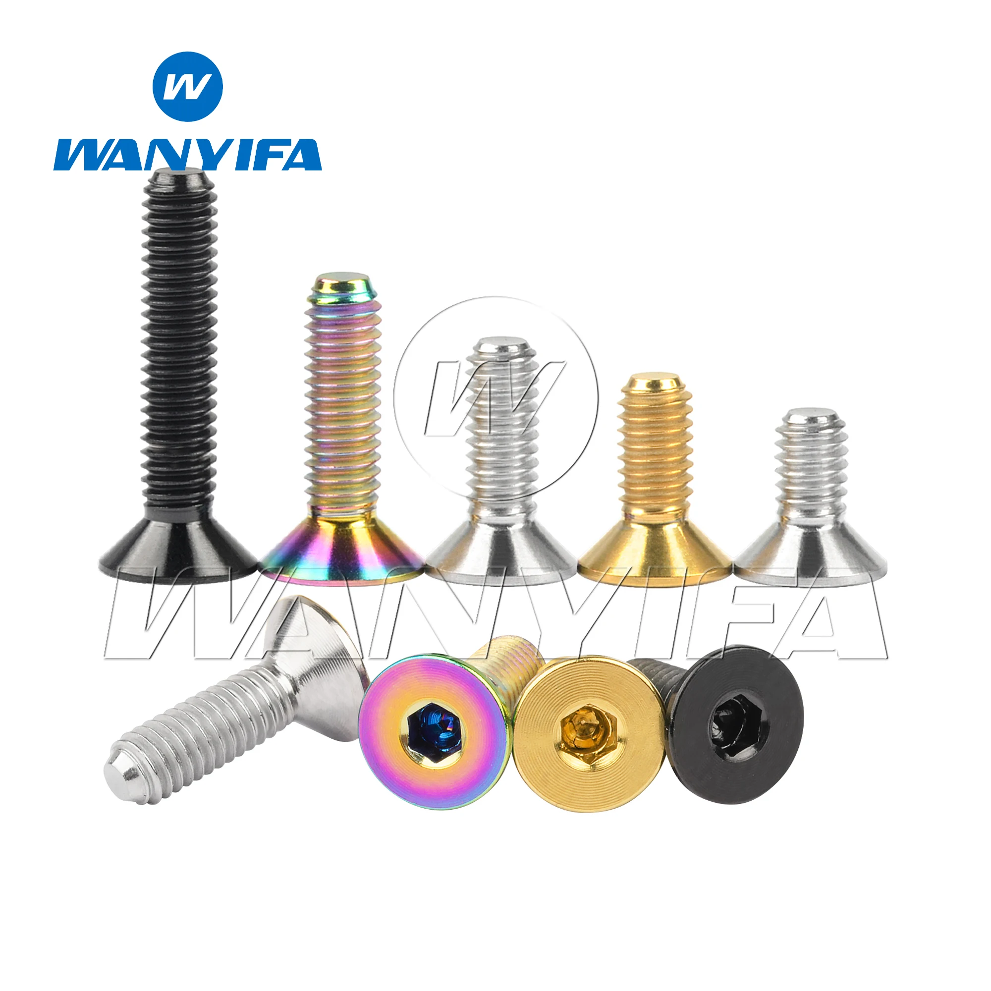 Wanyifa Titanium M4X 8 10 12 15 20 mm Hex Allen Socket Cap Head Bolt Screw for Bicycle Bike 5/12pcs