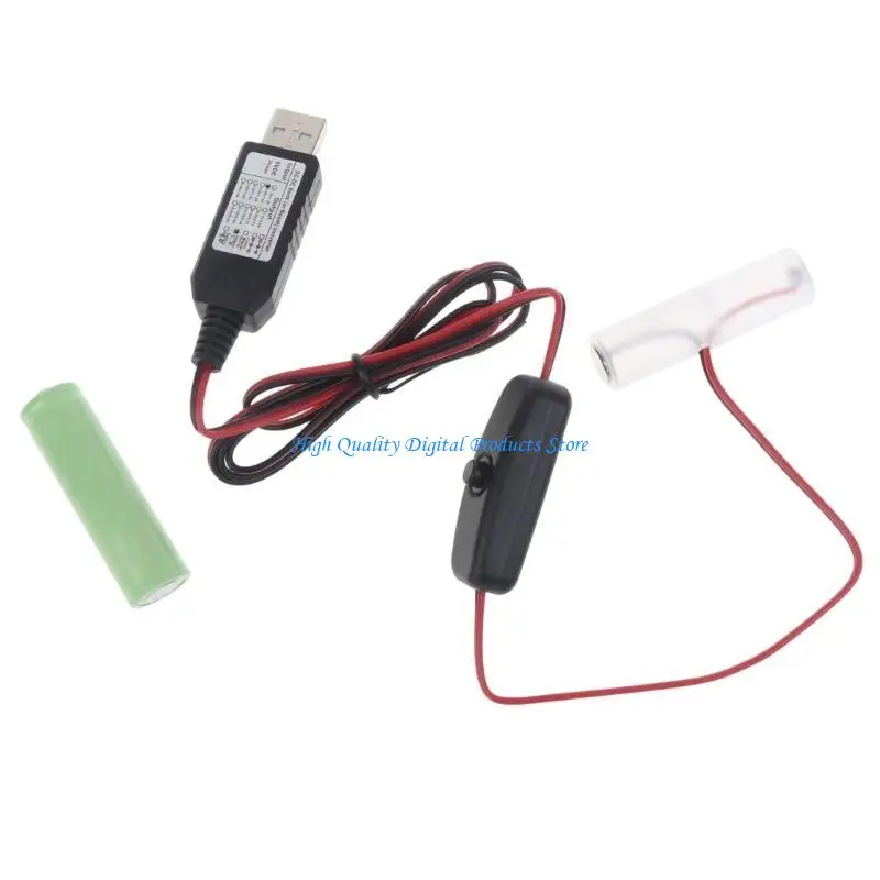 U2JE 3V AA Battery USB Power Supply Cable with Switch for Remote Control