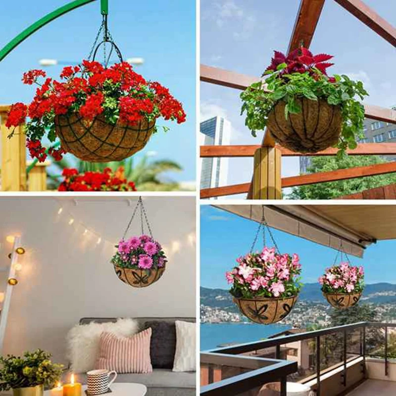 14 Inch Coconut Basket For Planters,Natural Coco Coir Basket Coco Replacement Liners For Hanging Basket Planters Flowers