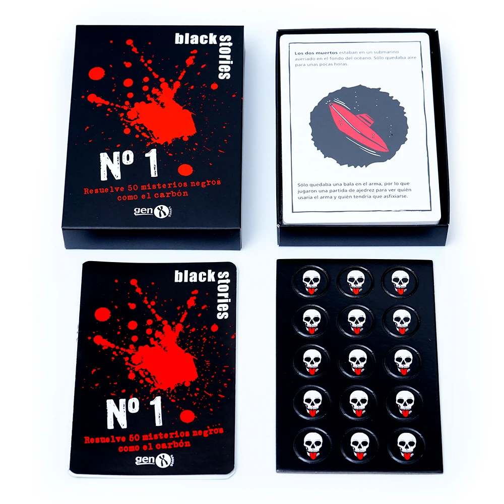 Español Black Stories Juego de - đánh giá và giá Board Game Flip 7