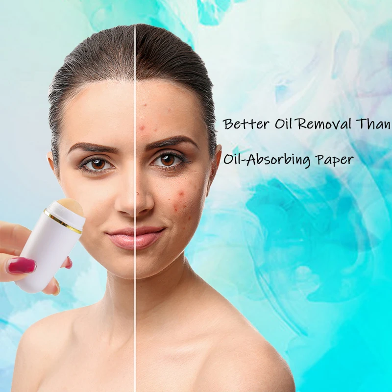 เครื่องนวดทำความสะอาดรูขุมขนเอาแท่งดูดซับน้ำมันบนใบหน้าของใช้ในครัวเรือนแบบพกพาดูแลทำความสะอาดได้เครื่องมือควบคุมความมันสำหรับฤดูร้อน