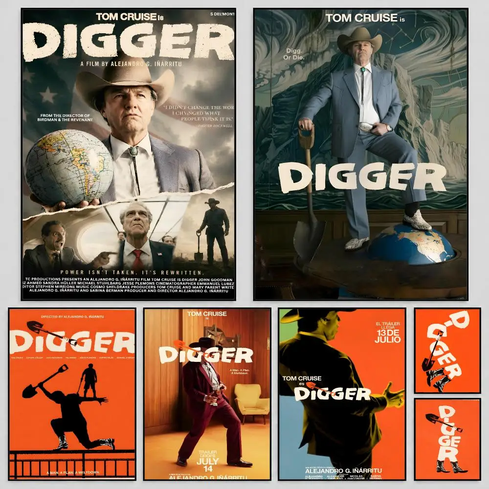 Game Digger Mining Retro Arcade Poster Self Adhesive PP Wall Art HD Gaming Room Bedroom Living Room Decor Apartment Gift