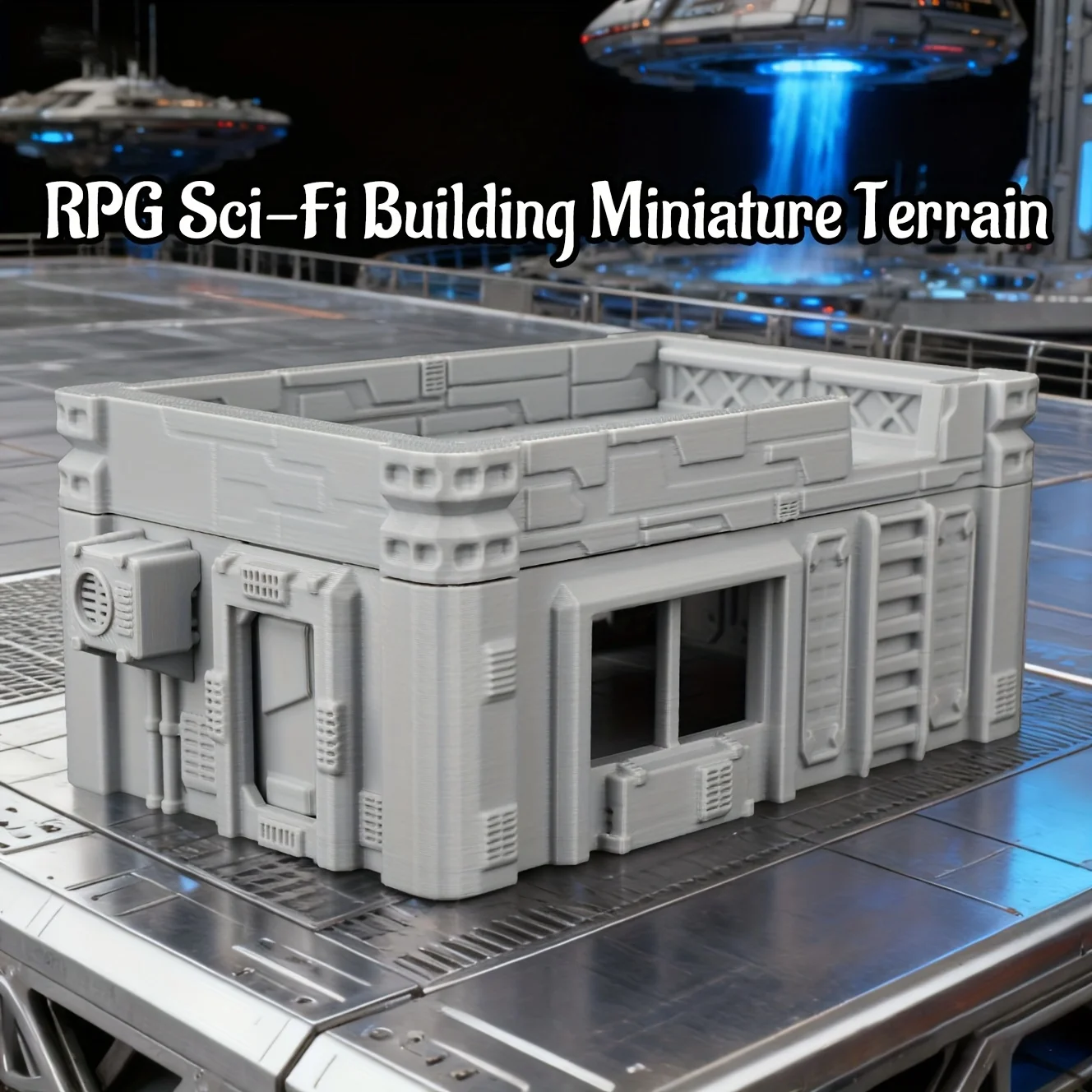 Sci-Fi  Futuristic Building Miniature Terrain Set, TTRPG Gaming Model, Fantasy Miniature Tabletop Game Scenery