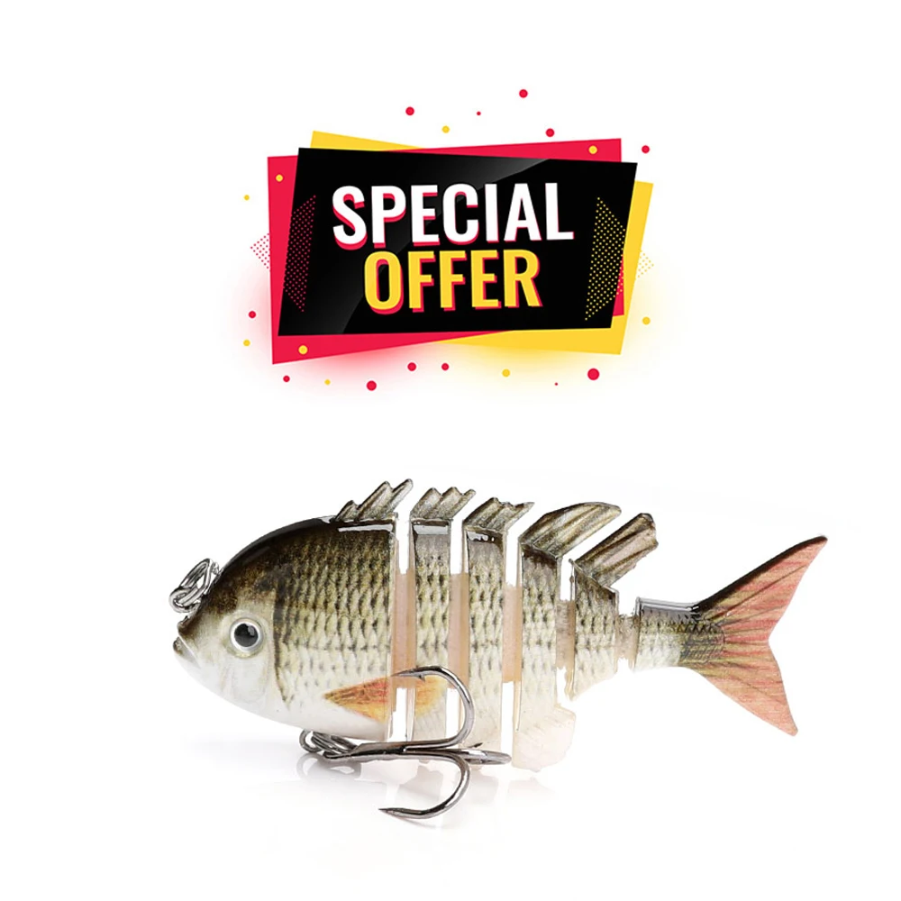 VTAVTA Special Offer 5.5cm 4g 6-Segments Mini Multi Jointed Fishing Lure Topwater Wobblers(Limited)