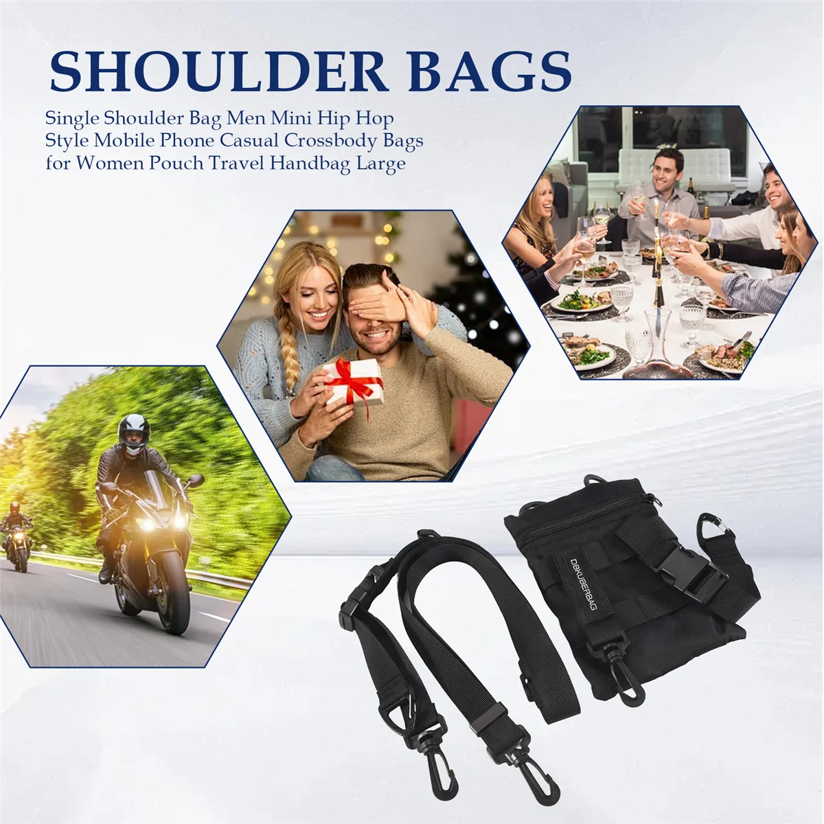 FZFZ 싱글 숄더백 남성 미니 힙합 스타일 휴대폰 캐주얼 크로스백 여성 파우치 여행 핸드백 대형