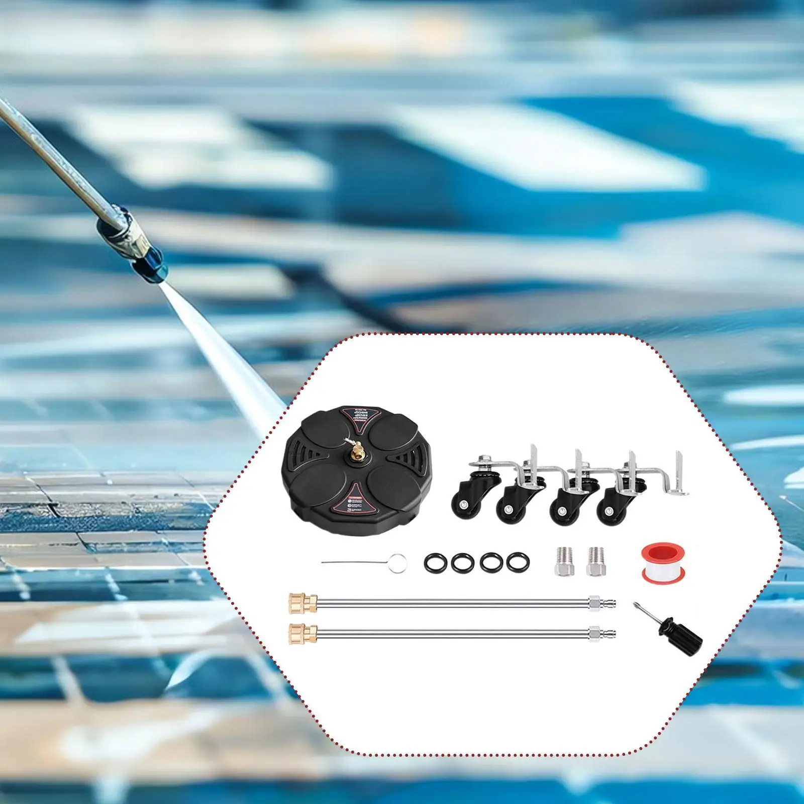 

Pressure Washer Surface Cleaner Heavy Duty 13'' for Driveway Concrete Decks