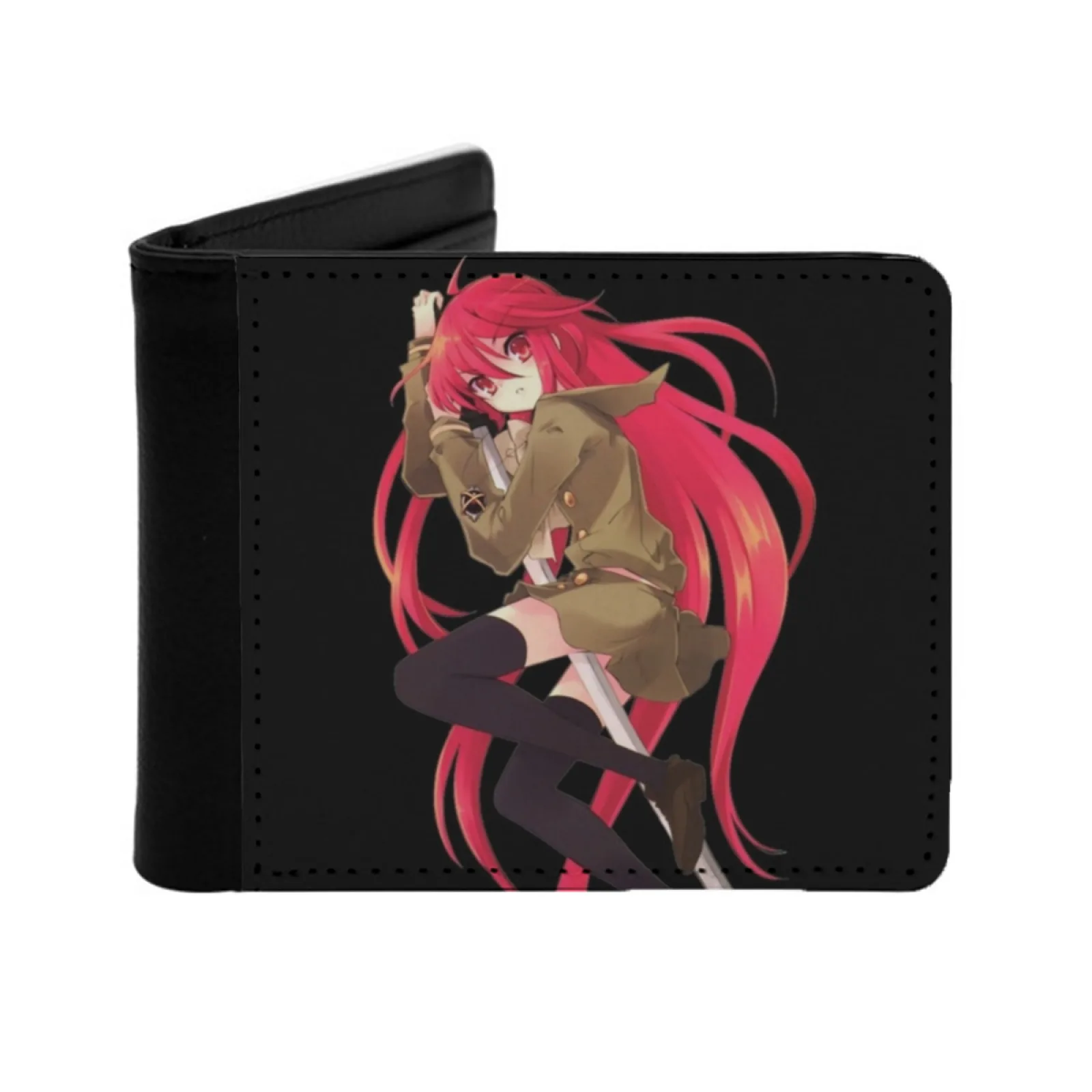 

Shakugan No Shana Shana Personalized Men's Leather Wallet Card Money Bag Pu Leather Wallet Shakugan Shana Redhead Red Girl