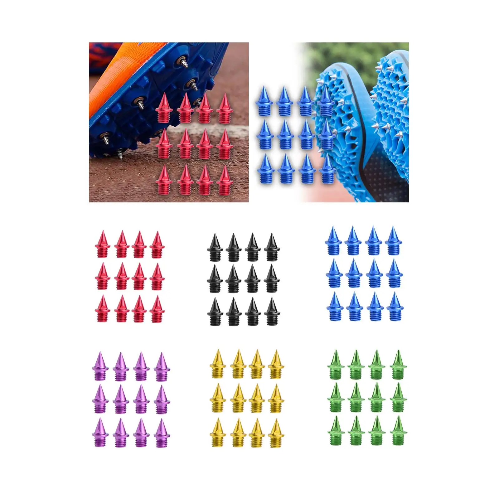 12x Track Shoe Spikes Non Slip for Men Women Track and Field Running Spikes for Exams Sprint Short Running Competition Sports