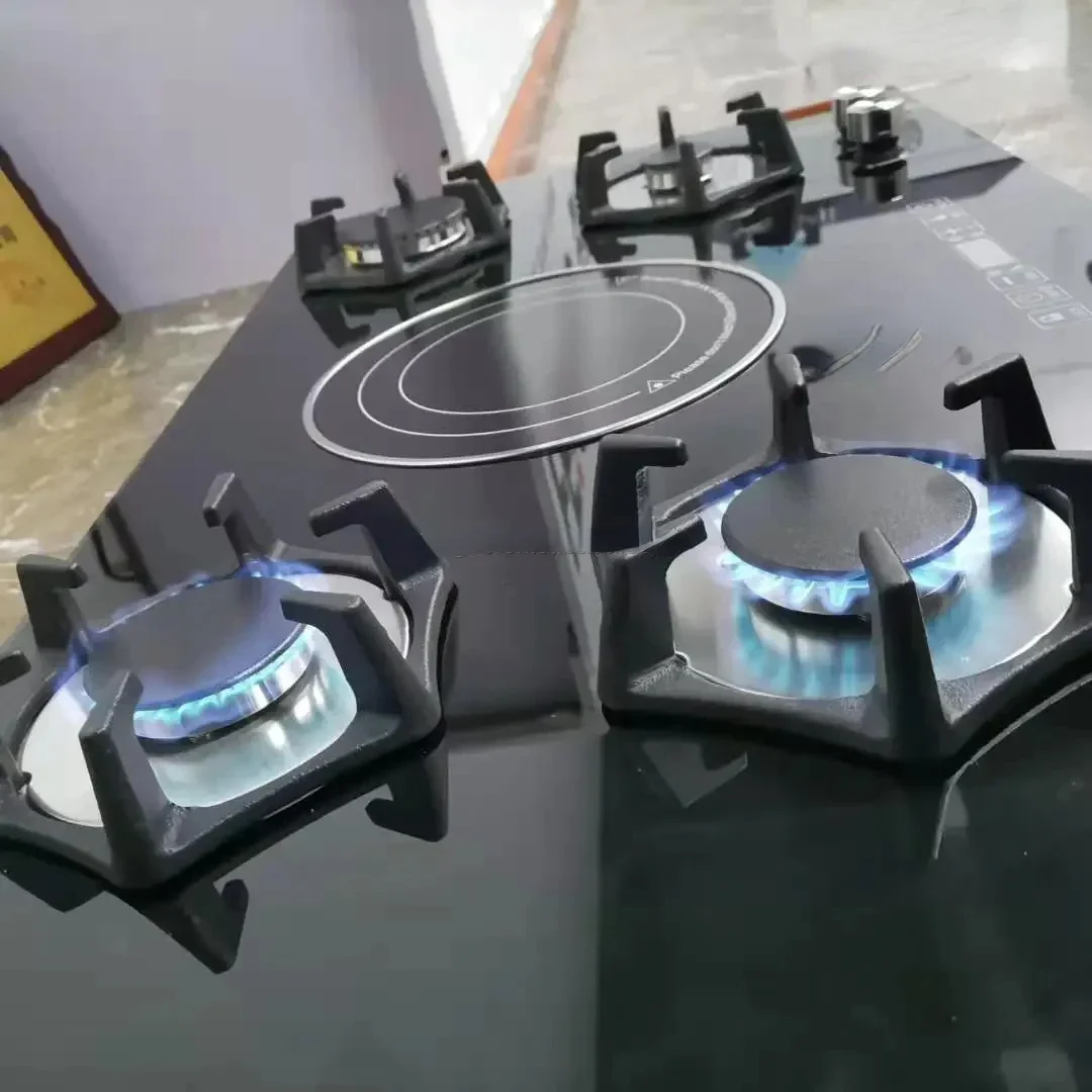 Cooking appliances counter top built in 5 burners hybrid stove 4 gas 1 single electric infrared induction ceramic cooker hob