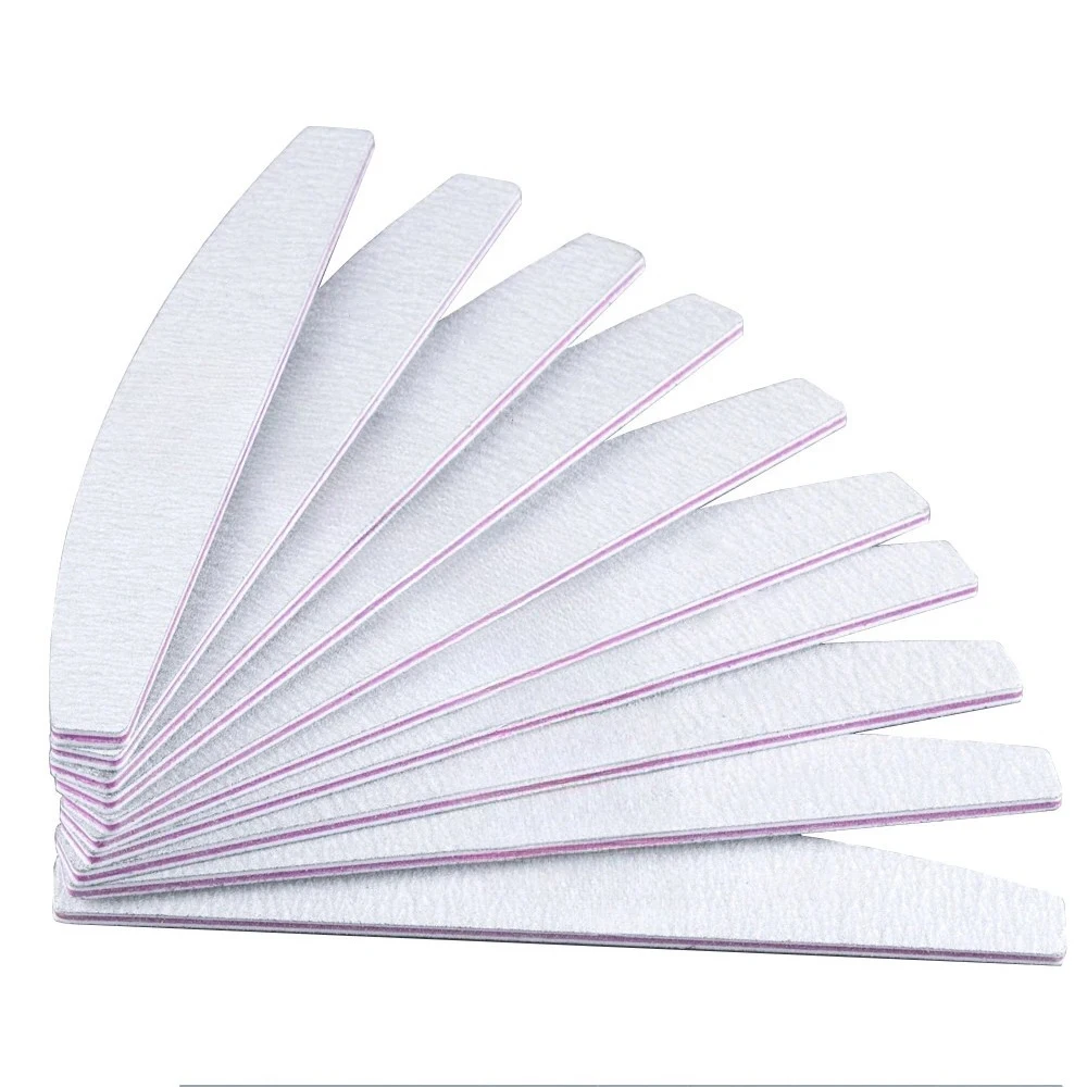 1/10Pcs Nail File 100/180 Sanding Polishing Buffer Block UV Gel Nail Polisher Manicure Pedicure Tools Nail Care Tools Grey Boat