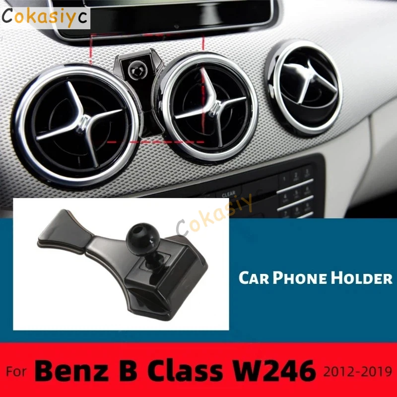 

For Mercedes Benz B Class W246 2012-2019 Car Mobile Phone Holder Rotatable Silicone Non-Slip Wireless Charging Cars Accessories