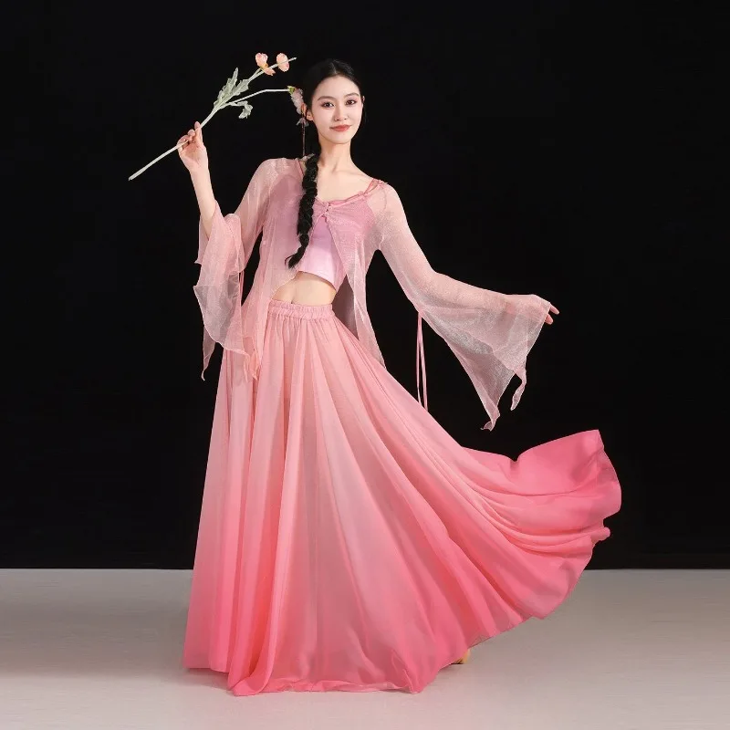 

The New Classical Dance Clothes Gradually Change Fairy Gas Gauze Clothes, Suspender Elegant Swing Skirt