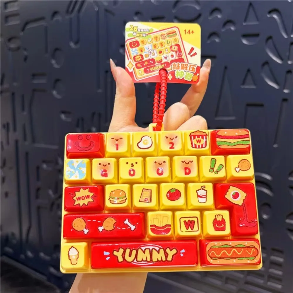 26 Key Decompression Button Creative Design Cute Pendant Mini Keyboard Pendant Mini Keyboard Novelty Charms Keyboard Keychain