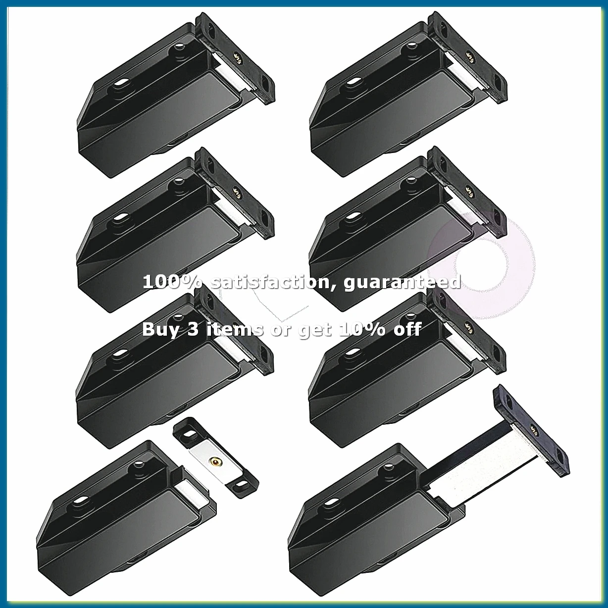 8 Pack Magnetic Push Latch Heavy Duty Push to Open Cabinet Hardware Push Release Magnets Touch Latch, Black-AD33